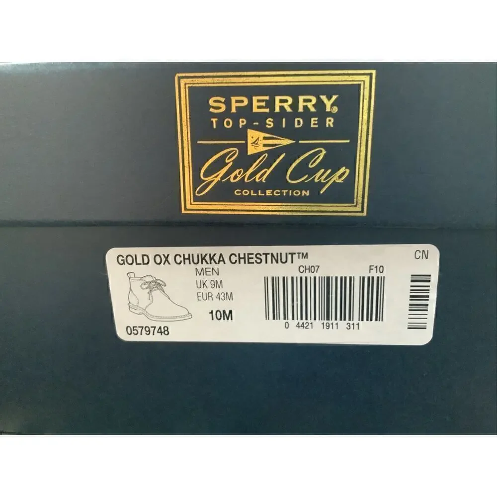 Sperry Top-Sider Mens Ankle Boat Chukka Boots Brown Gold Cup Oxford 10 M